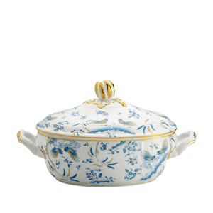 Ginori Oro Di Doccia Turchese Tureen w/ Cover- 3.5 Qt.